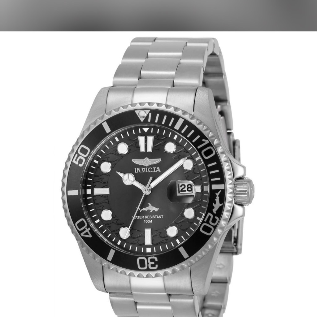 Invicta Pro Diver Quartz Watch Black Dial Steel Bracelet Invicta Pro Diver Quartz Watch Black Dial Steel Bracelet